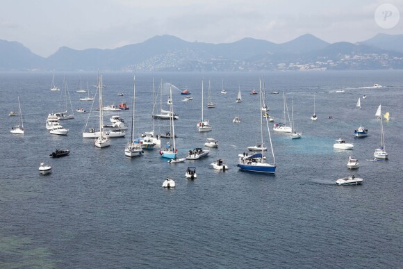 Une flotille s'était rassemblée au large de l'île Saint-Honorat à Cannes le 25 avril 2015, pour rendre un dernier hommage à Florence Arthaud