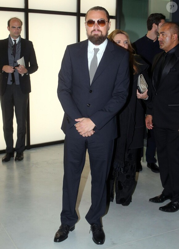 Leonardo DiCaprio chez Giorgio Armani à Milan le 30 avril 2015.