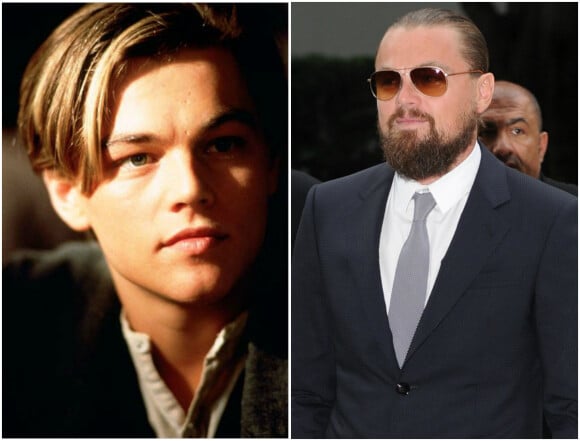 Leonardo DiCaprio dans Titanic en 1998 en vs. Leonardo DiCaprio en avril 2015.