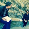 Le scénariste David Koepp dans les grottes avec Tom Hanks sur le tournage d'Inferno. (photo postée le 20 avril 2015).