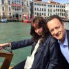 Felicity Jones et Tom Hanks sur le tournage d'Inferno à Venise. (photo postée le 29 avril 2015)