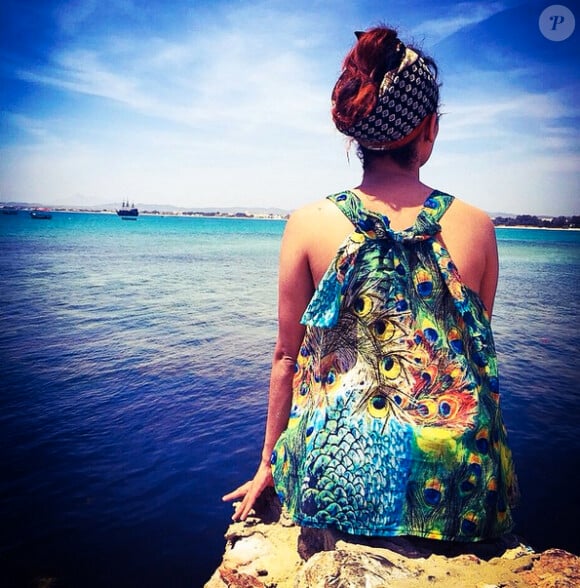 Hedia Charni profite du soleil à Hammamet en Tunisie. Mai 2015.