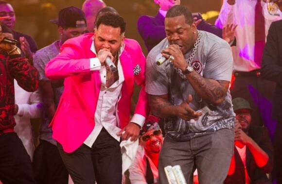 Chris Brown et  Busta Rhymes enflamment le Drai's à Las Vegas. Le 2 mai 2015.