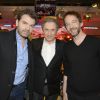 Clovis Cornillac, Michel Drucker et Arthur H - Enregistrement de l'émission "Vivement Dimanche" à Paris le 6 avril 2015 et qui est diffusée le 10 mai 2015. 