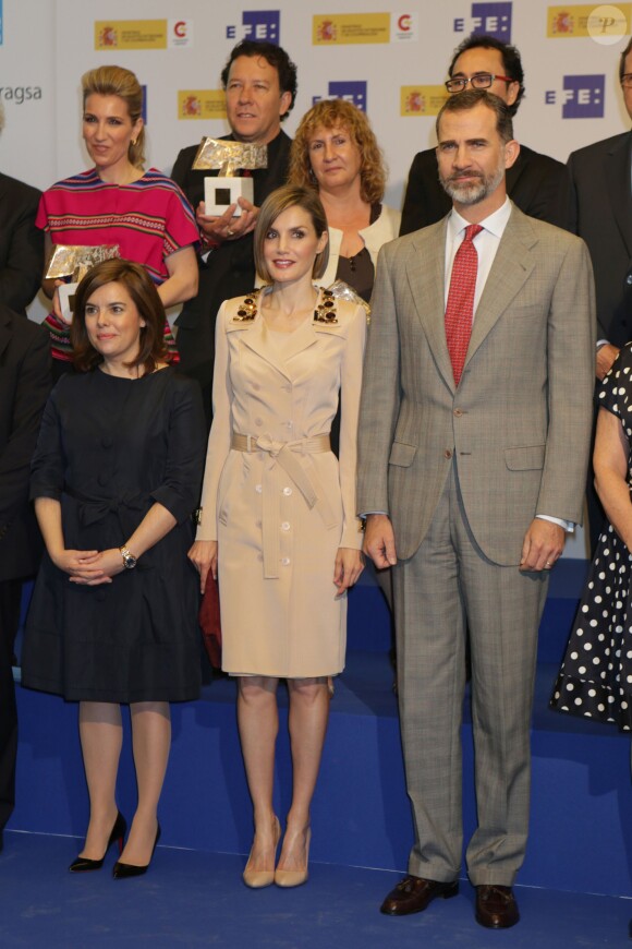 Felipe VI et la reine Letizia d'Espagne aux Don Quichotte de Journalisme à Madrid le 7 mai 2015