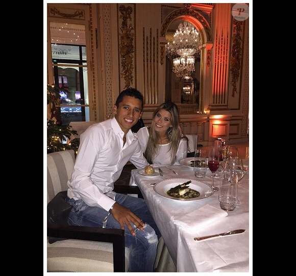 Marquinhos et sa fiancée Carol - photo issue du compte Instagram de Marquinhos le 1er janvier 2015