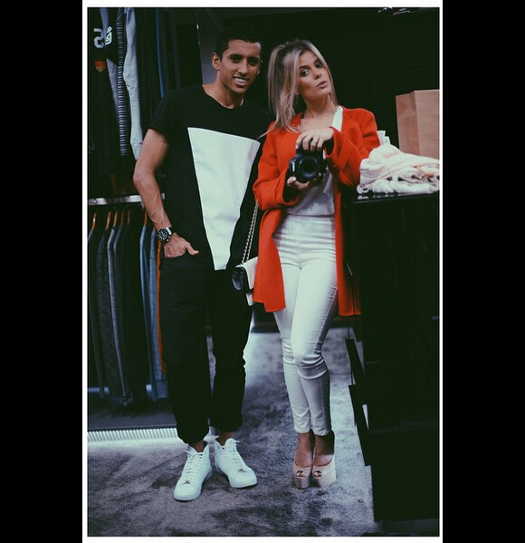 Marquinhos et sa fiancée Carol - photo issue du compte Instagram de Carol Cabrino le 6 mai 2015