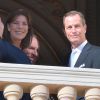 La princesse Caroline de Hanovre et Christopher LeVine lorsde la présentation de la princesse Gabriella et du prince Jacques de Monaco au balcon du palais princier de Monaco, le 7 janvier 2015