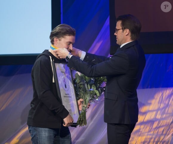 Le prince Daniel de Suède lors du Swedish Young Enterprise Championships à Stockholm le 11 mai 2015