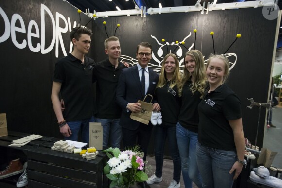 Le prince Daniel de Suède lors du Swedish Young Enterprise Championships à Stockholm le 11 mai 2015