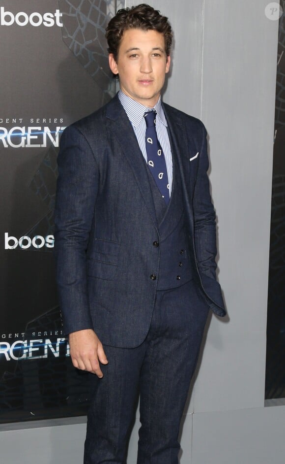 Miles Teller à la Première du film "The Divergent Series: Insurgent" à New York, le 16 mars 2015. 
