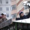 Tom Brady lors de la parade des New England Patriots après leur victoire au Super Bowl, dans les rues de Boston, le 4 février 2015