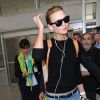 Karlie Kloss arrive à l'aéroport de Nice pour le festival de Cannes. Le 12 mai 2015