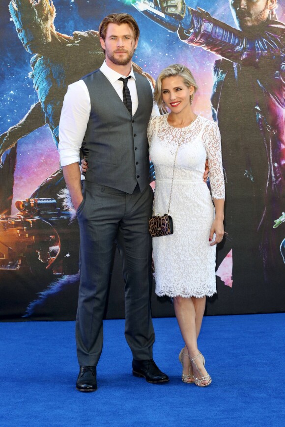 Chis Hemsworth et sa femme Elsa Pataky à Londres le 24 juillet 2014.