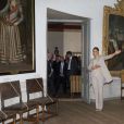 La princesse Victoria de Suède au château de Gripsholm le 13 mai 2015 pour inaugurer une exposition commémorant le tricentenaire de la mort de la reine Hedvig Eleonora.