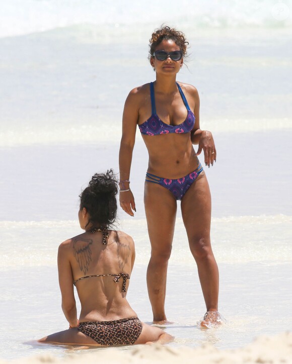 Exclusif - Christina Milian profitait d'un break à Cancun avec Karrueche Tran le 18 mars 2015