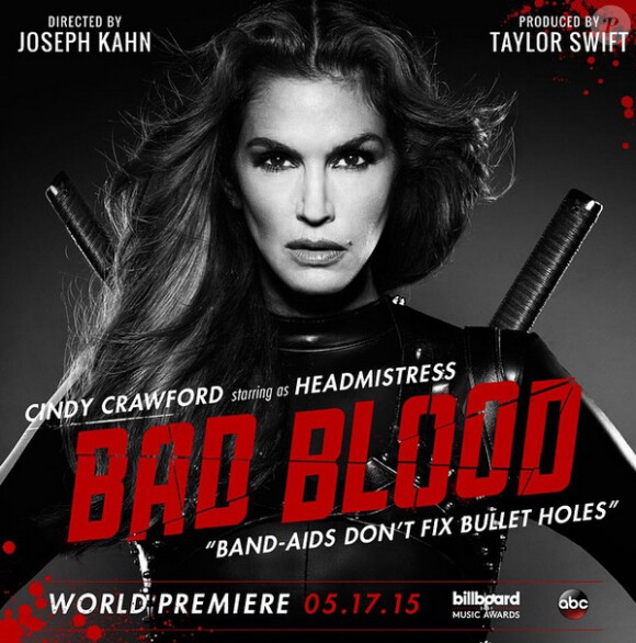 Cindy Crawford sur l'une des affiches du clip Bad Blood