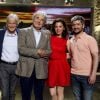Exclusif - Amanda Scott, Marina Kaye, Dave, Pierre Perret, Tina Arena et le chanteur Grégoire - Enregistrement de l'émission "Du côté de Chez Dave" spéciale Tina Arena le 13 avril. Diffusion à 17h le 24 mai 2015 sur France 3.