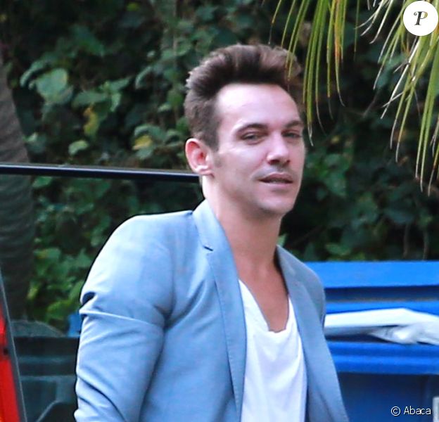 Jonathan Rhys-Meyers avec sa future fiancée à West Hollywood, Los Angeles, le 23 août 2014.