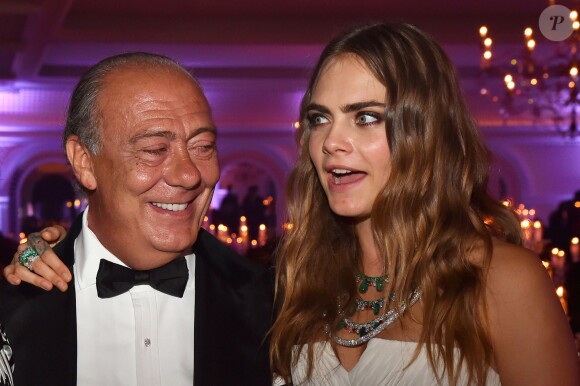 Fawaz Gruosi, Cara Delevingne - Soirée de Grisogono à l'hôtel Eden Roc au Cap d'Antibes le 19 mai 2015.