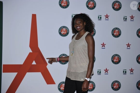 Muriel Hurtis lors de la soirée des joueurs de Roland-Garros au premier étage de la Tour Eiffel, à Paris le 21 mai 2015