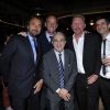 Henri Leconte, Guy Forget, Boris Becker, Jean Gachassin lors de la soirée des joueurs de Roland-Garros au premier étage de la Tour Eiffel, à Paris le 21 mai 2015