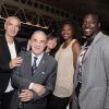 Raymond Domenech, Jean Gachassin, Estelle Denis, Muriel Hurtis, Ladji Doucouré lors de la soirée des joueurs de Roland-Garros au premier étage de la Tour Eiffel, à Paris le 21 mai 2015