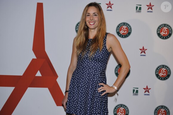 Alizé Cornet lors de la soirée des joueurs de Roland-Garros au premier étage de la Tour Eiffel à Paris le 21 mai 2015