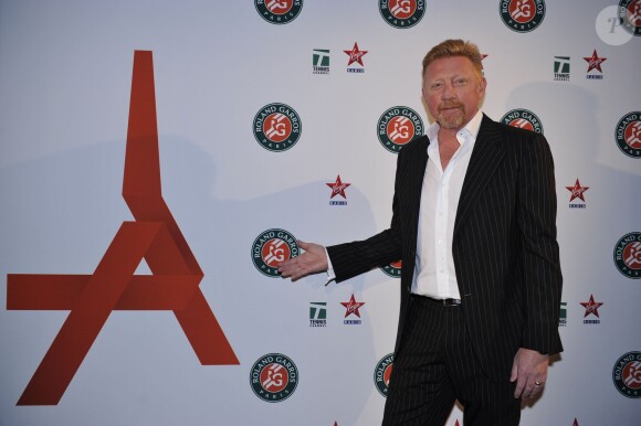 Boris Becker lors de la soirée des joueurs de Roland-Garros au premier étage de la Tour Eiffel à Paris le 21 mai 2015