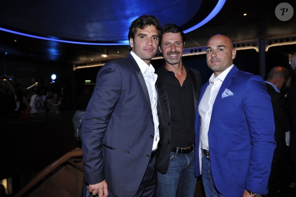 Malek Jaziri, Patrick Mouratoglou lors de la soirée des joueurs de Roland-Garros au premier étage de la Tour Eiffel à Paris le 21 mai 2015