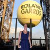 Pauline Parmentier lors de la soirée des joueurs de Roland-Garros, le 21 mai 2015 au premier étage de la Tour Eiffel à Paris