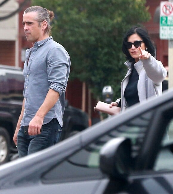 Exclusif - Colin Farrell va déjeuner avec sa soeur Claudine à West Hollywood, le 5 mai 2015.