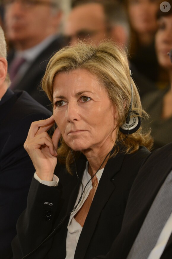 Claire Chazal assiste à la troisième conférence annuelle des Femmes sur les lignes de front. à Beyrouth au Liban, le 4 mars 2015.
 