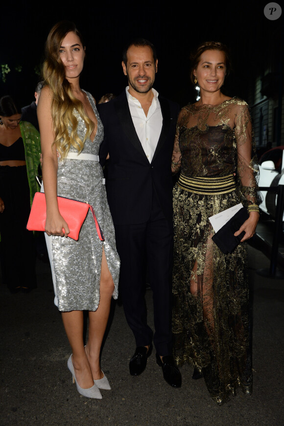 Amber Le Bon, Massimiliano Giornetti, Yasmin Le Bon - Arrivées des people à la soirée "Vogue 50 Archive" lors de la fashion week de Milan. Le 21 septembre 2014