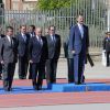Le roi Felipe VI d'Espagne assistait le 28 mai 2015, tandis que Letizia se trouvait au Salvador, à la célébration du 25e anniversaire de l'Unité d'Intervention de la Police (PIU) à Madrid. 