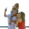 Cam Gigandet, Dominique Geisendorff et leurs enfants Everleigh et Rekker à Santa Monica Pier le 28 juillet 2014
