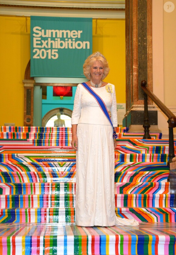 Camilla, duchesse de Cornwall, assiste au dîner de la Royal Academy of Arts, célébrant l'ouverture de l'exposition d'été. Londres, le 2 juin 2015.