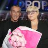 Exclusif - Visite surprise de Thierry Ardisson à Laurence Boccolini sur le plateau de Money Drop à La Plaine Saint-Denis, le 5 juin 2015. Le 15 juin prochain, ils tourneront ensemble Le Grand Blind Test, l'émission qu'il produit avec Shine France pour TF1 et que Laurence Boccolini présentera cet été.