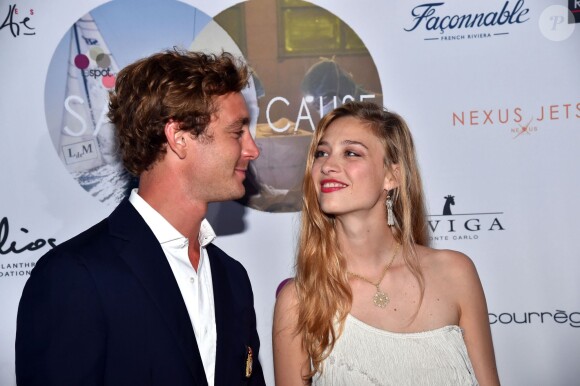 Pierre Casiraghi, le fils de la Princesse Caroline de Hanovre, et sa fiancée Béatrice Borromeo participent à la soirée de "Sail for a Cause" au Yacht Club de Monaco le samedi 6 juin 2015. 