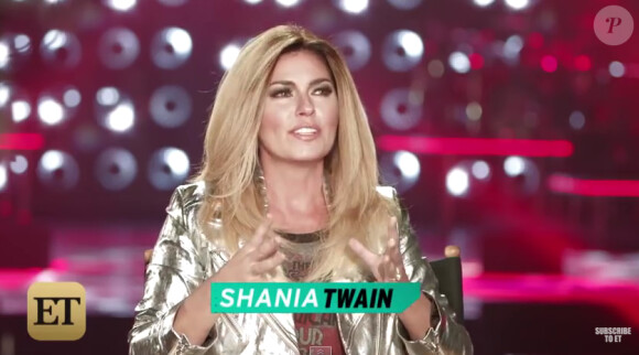 Shania Twain, blonde, en interview pour Entertainment Tonight, juin 2015.