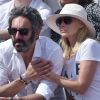Emmanuelle Béart et son compagnon Frédéric lors de la finale homme de Roland-Garros à Paris le 7 juin 2015