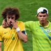 Thiago Silva et David Luiz à Belo Horizonte, le 8 juillet 2014. 