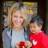 Exclusif - Pauline Lefèvre et Kyaw, un enfant birman opéré du coeur le 21 mai 2015 - Lancement de l'opération "Les Petits Déjeuners du Coeur" au Café de la Paix à Paris le 8 juin 2015 en faveur de l'association Mécénat Chirurgie Cardiaque. Jusqu'au 19 juin.