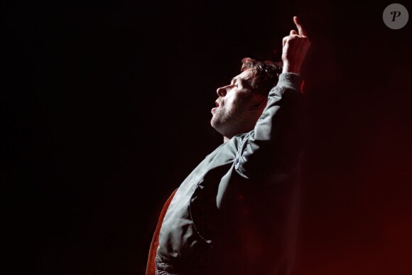 Damon Albarn, chanteur de Blur, en concert avec son groupe au Zénith à Paris le 15 juin 2015.