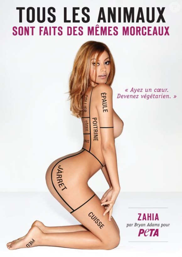 Zahia Dehar nue pour la PETA