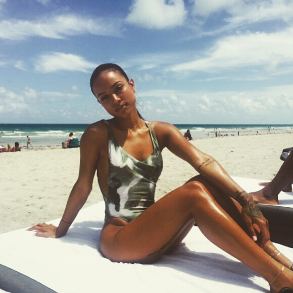 Karrueche Tran en vacances à Miami. Le 15 juin 2015.