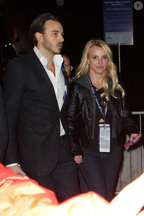 Britney Spears et son compagnon Charlie Ebersol lors du Super Bowl à Glendale, Phoenix, le 1er février 2015