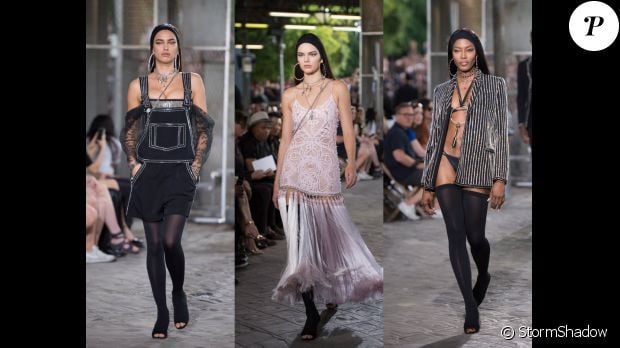 Kendall Jenner, Naomi Campbell, Candice Swanepoel et Irina Shayk défilent pour Givenchy, collection homme printemps-été 2016, à Paris le 26 juin 2015.