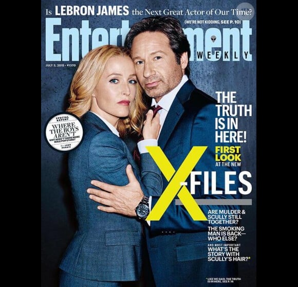 Gillian Anderson et David Duchovny en couverture de Entertainment Weekly, 3 juillet 2015