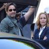 Gillian Anderson et David Duchovny sur le tournage de "The X-Files" à Vancouver, le 9 juin 2015